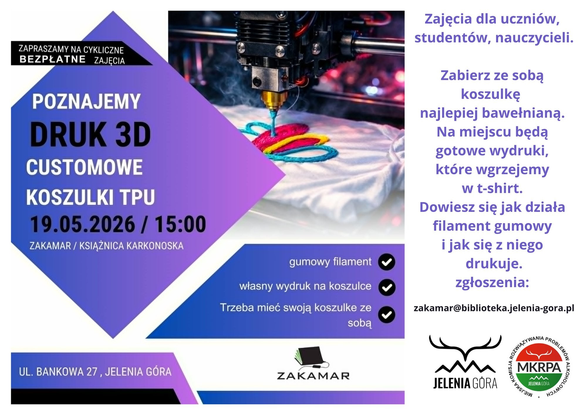 Koszulka z własnym nadrukiem? Warsztaty w Książnicy
