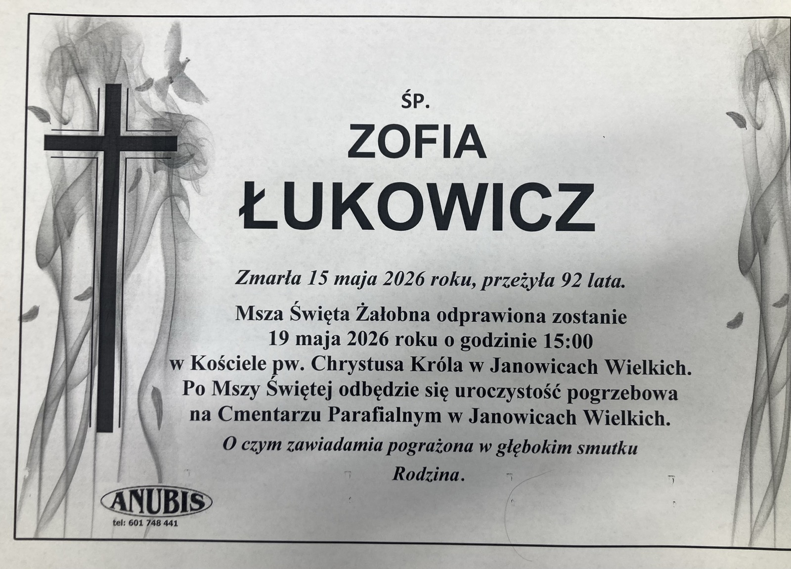 Zmarła Zofia Łukowicz