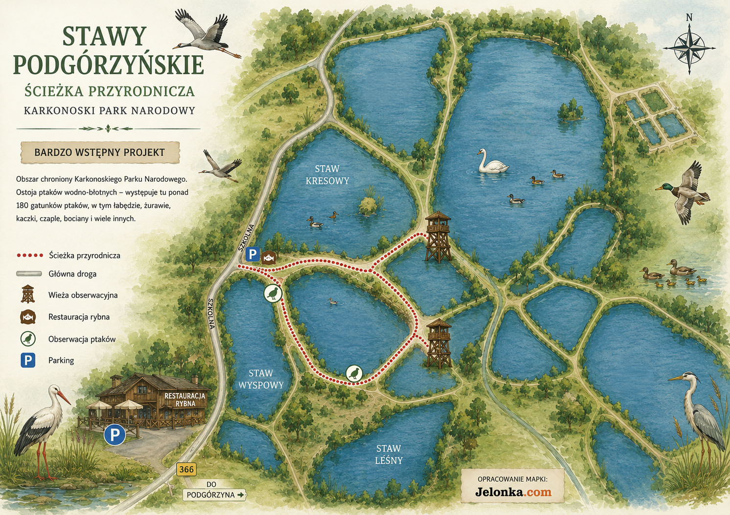 Wstępna koncepcja zagospodarowania Stawów Podgórzyńskich