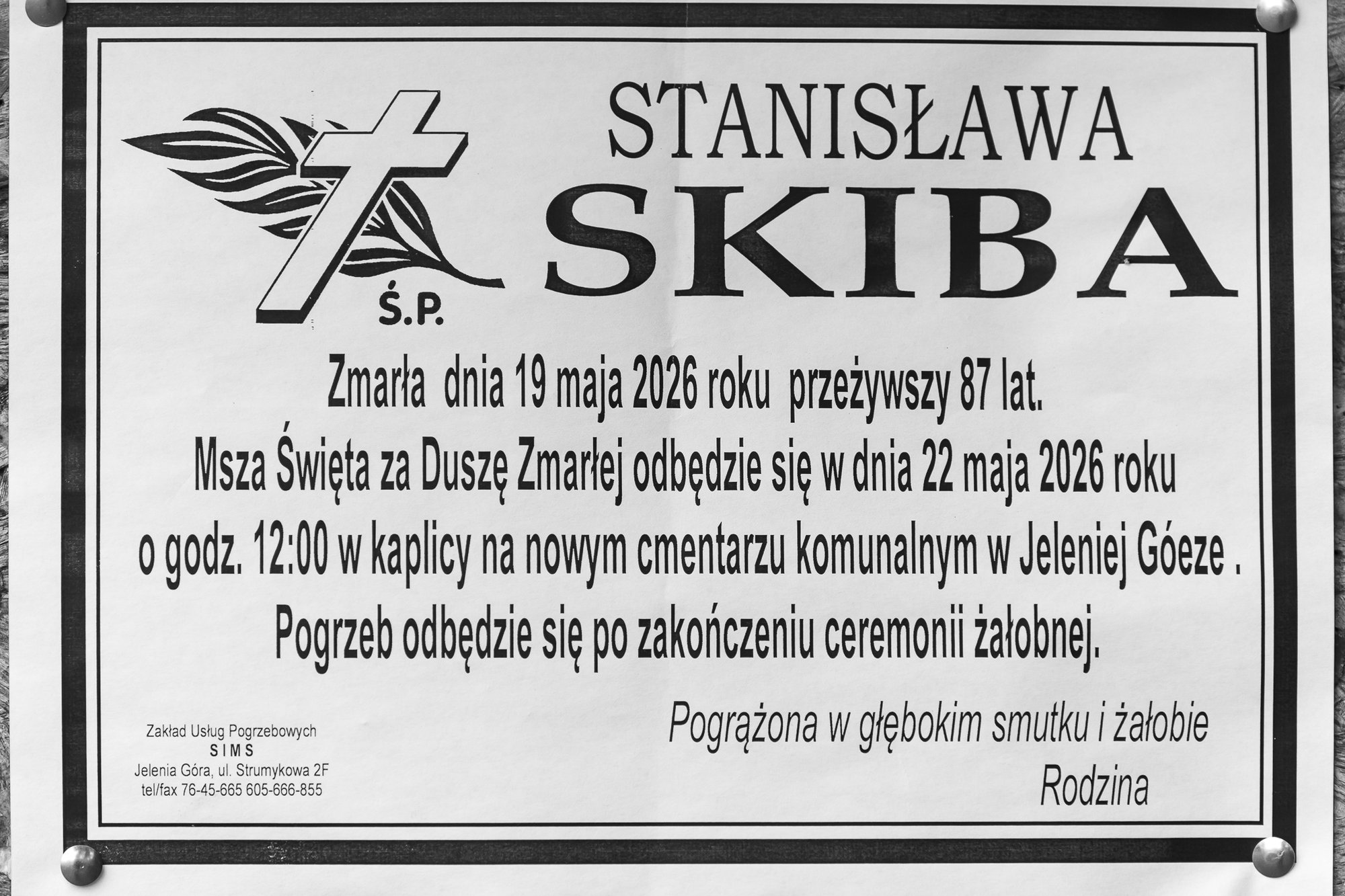 Zmarła Stanisława Skiba