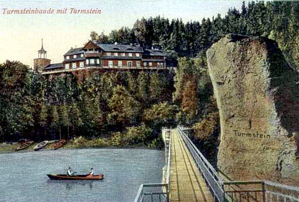 Turmsteinbaude (Wieżyca), schronisko i kajak na Jeziorze Modrym – po prostu idylla.