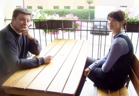 Krzysztof Szewczyk i Małogorzata Babicka po przyjeździe do Jeleniej Góry