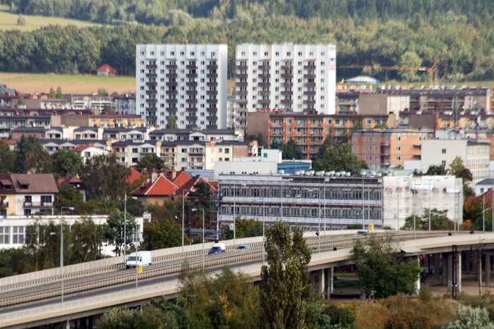 Osiedle Zabobrze z wieży ratusza – październik 2008.