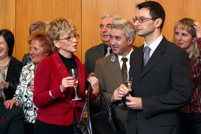 Posłanka Marzena Machałek i Andrzej Raj, dyrektor Karkonoskiego Parku Narodowego.