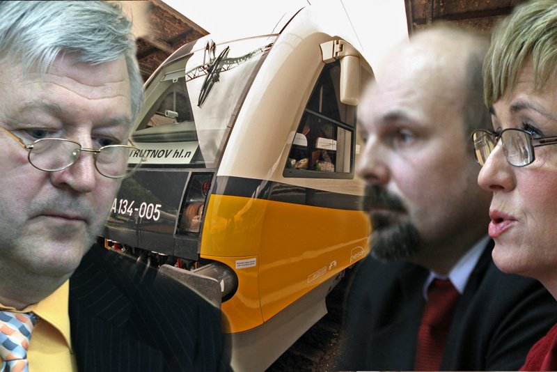 Koalicja dla pociągu Jelenia Góra – Trutnov: Vlastimil Dlab, Marzena Machałek i Artur Zych, prawdziwy bojownik o dobro kolei lokalnych.