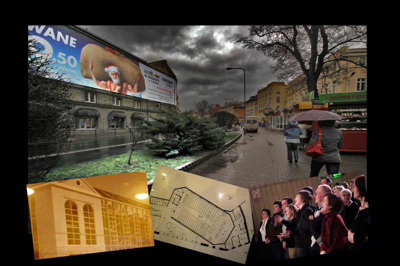 Aby upiększyć szpetną fasadę JCK, trzeba będzie wieszać banery reklamowe, jak ten, w który opakowano budynek jesienią ubiegłego roku.