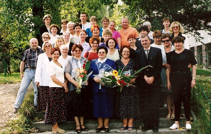 Jubilatka z gronem pedagogicznym Gimnazjum nr 3.