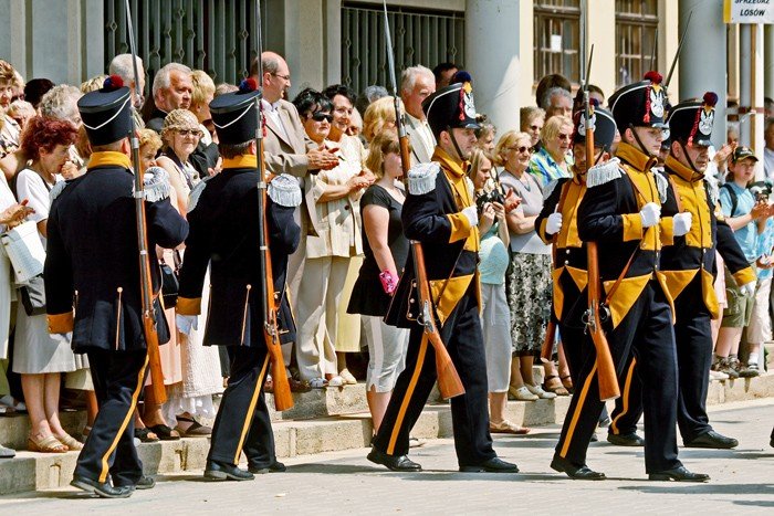 Gwardziści maryjni podczas ubiegłorocznej musztry.