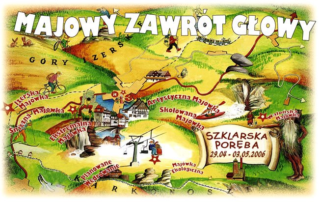 Mapa imprez w Szklarskiej Porębie i okolicach.