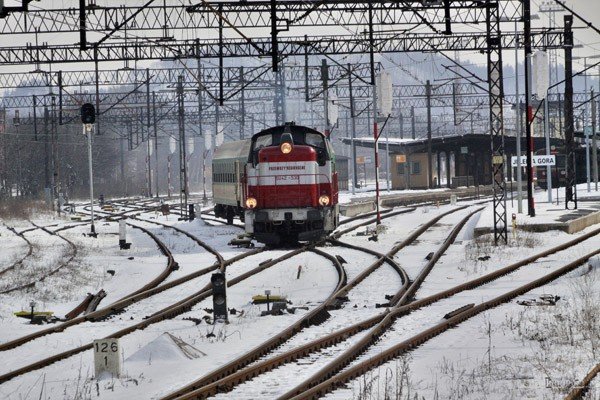 Pociąg do Zielonej Góry odjechał dziś z Jeleniej Góry o godz. 11. 19. Kiedy ruszą pociągi do Lwówka i Legnicy, nie wiadomo.