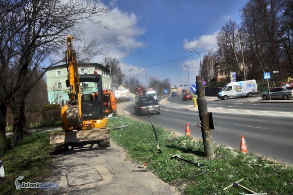Wczorajsza wymiana latarni przy ulicy Wolności.