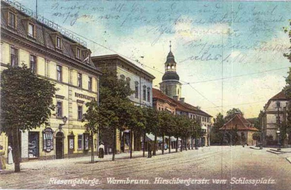 Pozdrowienia z Cieplic: w tle kościół Zbawiciela.