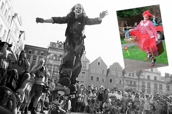 Przemysław Grządziela, czyli Klown Pinezka na MFTU w 1991 roku. W sierpniu ponownie zawita do Jeleniej Góry.