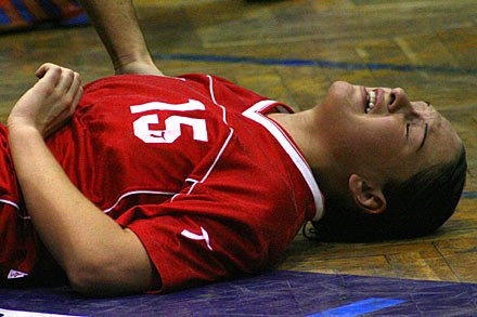 Rzut z dystansu Alesi Mihdaliovej (Start).