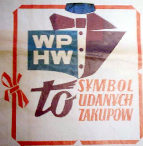 WPHW - ten intrygujący młodsze pokolenie skrót oznaczał Wojewódzkie Przedsiębiorstwo Handlu Wewnętrznego. Mieściło się ono w dzisiejsze Galerii Karkonoskiej. Na zdjęciach - torba reklamówka.