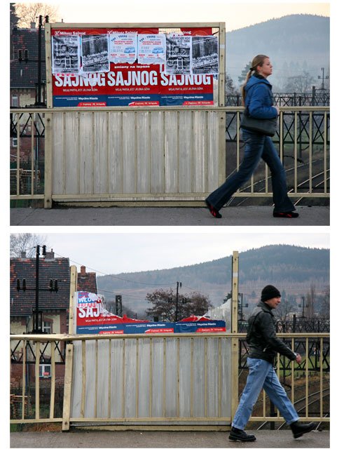 Czy łobuzom przeszkadzało nazwisko kandydata? Na pewno przy niszczeniu barierek kierowała nimi bezdenna głupota.
