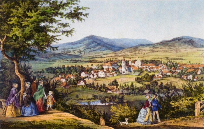 Widok Cieplic z II połowy XIX wieku