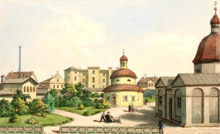 Plac Zdrojowy w Cieplicach z poł. XIX wieku