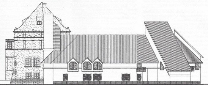 Plan rozbudowy Muzem z 1981 roku wg projektu J. Korzenia. Widok od północy