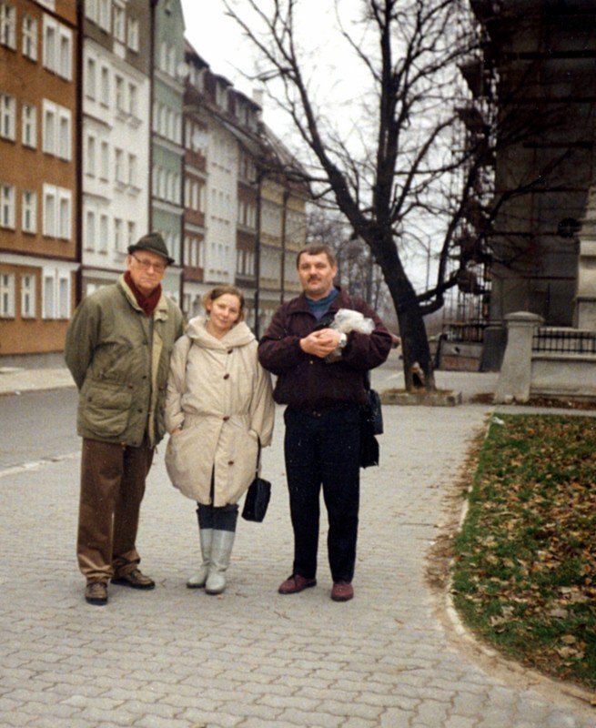 Wizyta w odbudowującym się Głogowie, lata 90. XX wieku, fot. S. Firszt