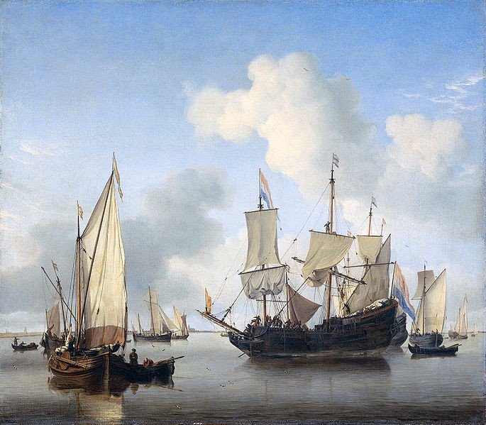 Willem van de Velde Młodszy – Statki na redzie
