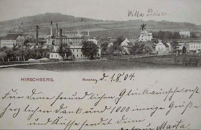 Różane Błonia na pocztówce wysłanej w sierpniu 1904 roku.
