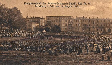 Nabożeństwo polowe po wybuchu pierwszej wojny światowej.
