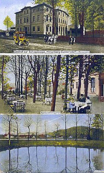 Reklamówka gościńca przy Warmbrunnerstr. (Wolności). Został zburzony kilka lat temu.