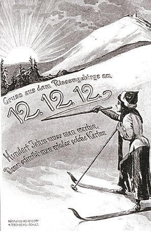 Grudniowe pozdrowienia z gór z 1912 roku. Ówcześni turyści nie bali się lawin.