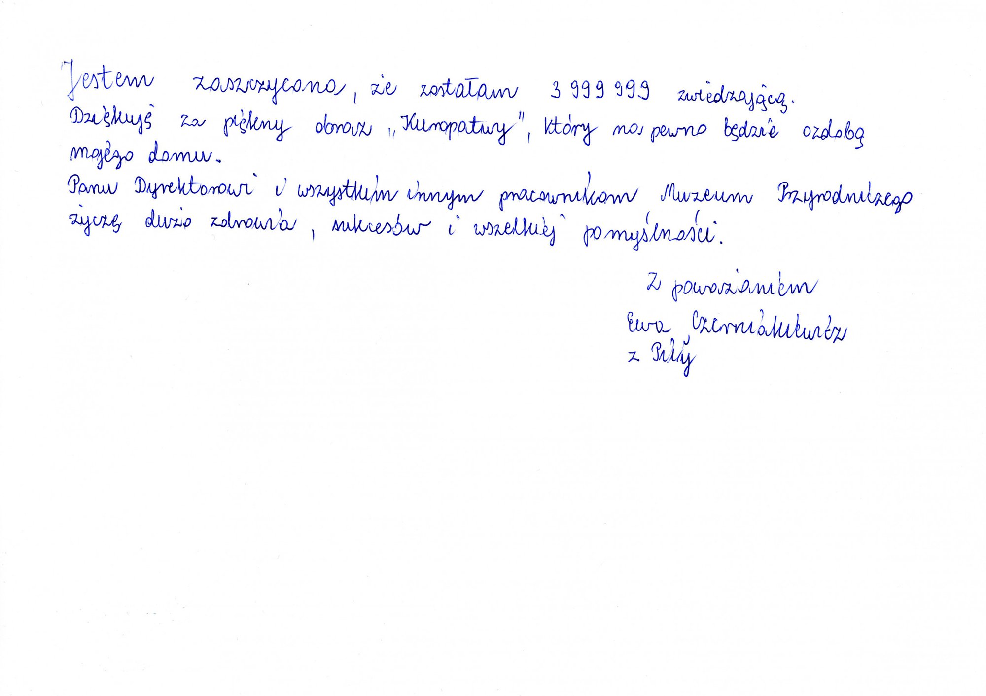 Podziękowania i życzenia od Ewy Czerniakiewicz