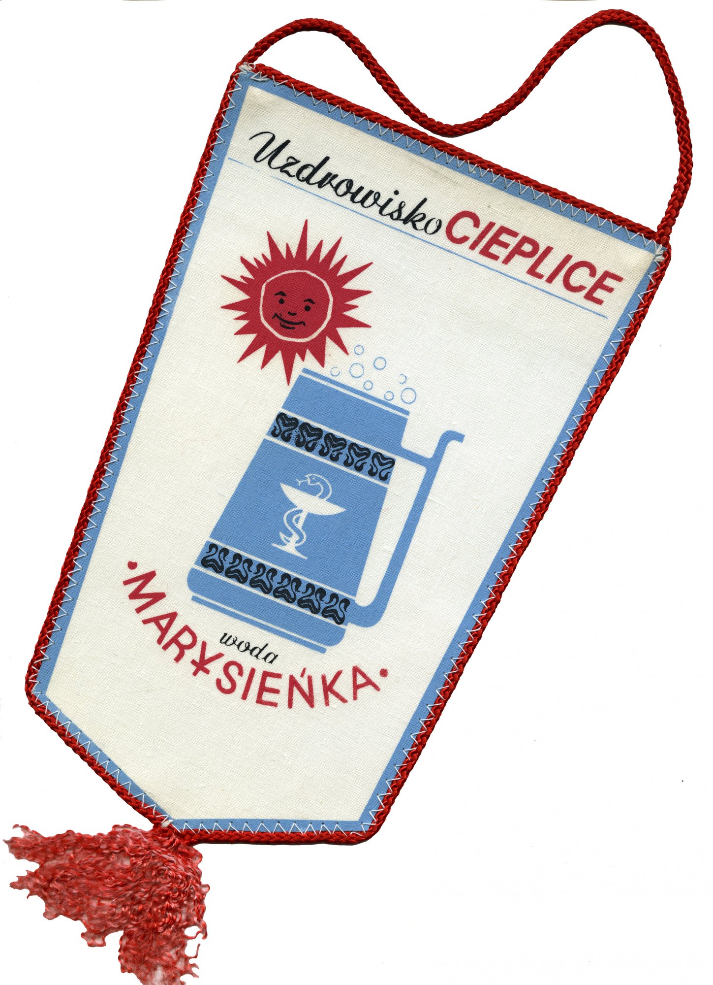 Proporczyk reklamujący wodę Marysieńka z lat 70. XX wieku, fot. Muzeum Przyrodnicze