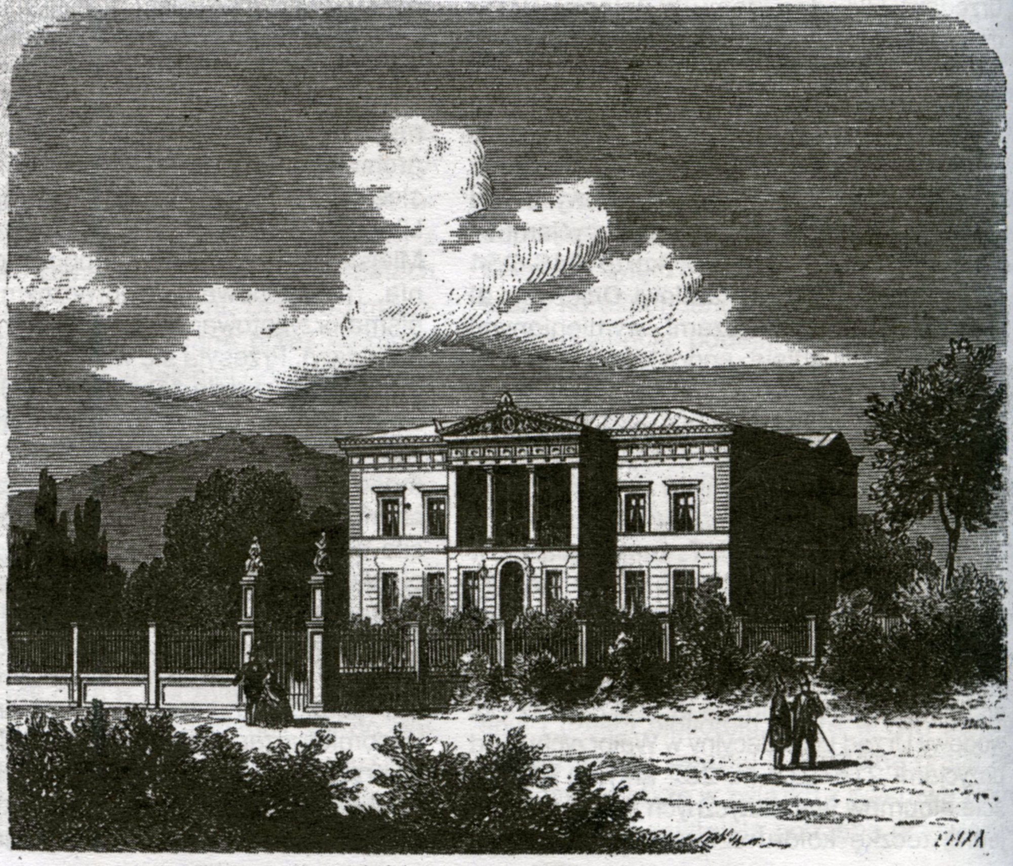 Szpital w Cieplicach na grafice z 1863 roku w Gazecie