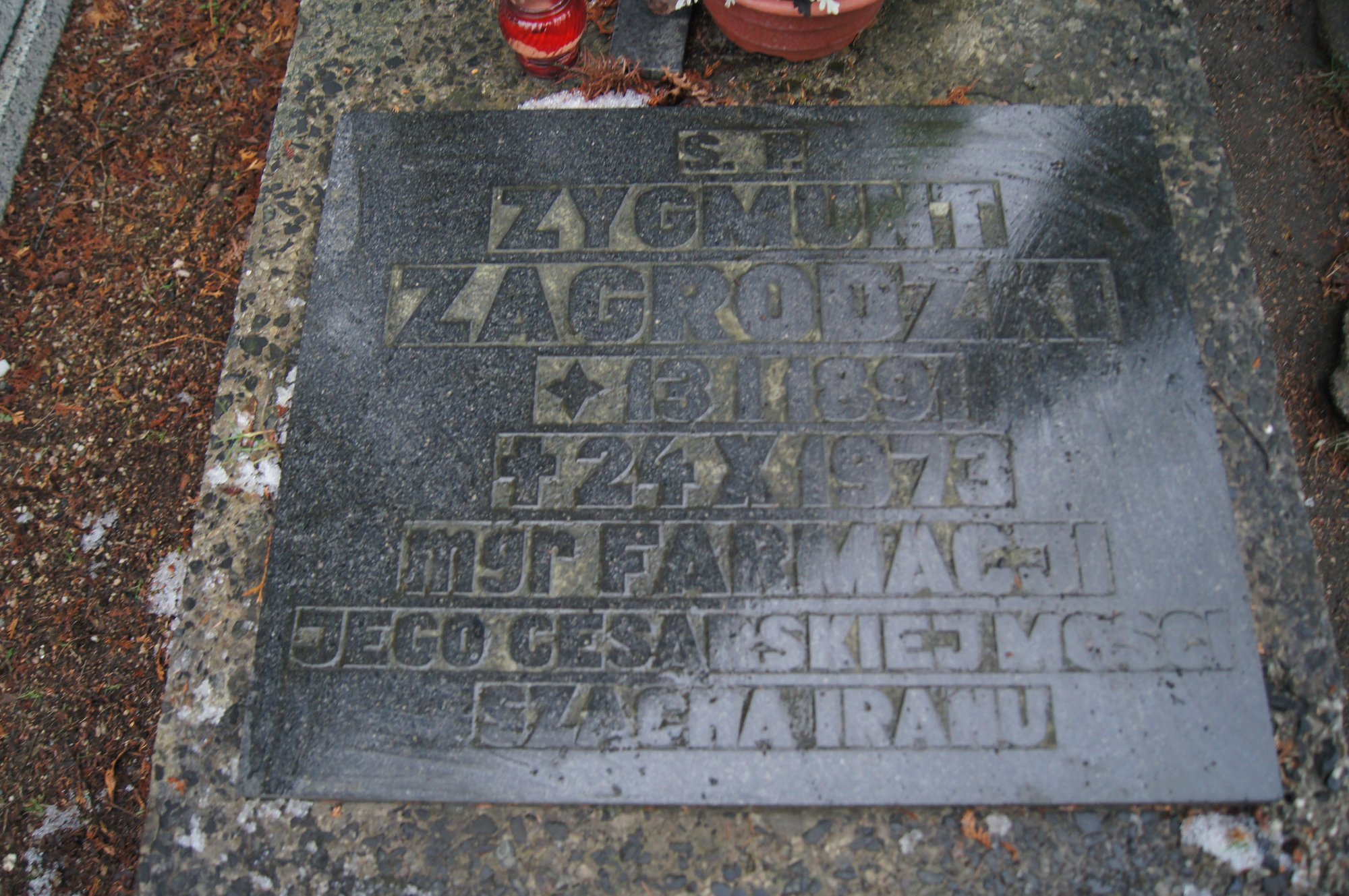 Tablica nagrobkowa Zygmunta Zagrodzkiego/fot. S. Firszt